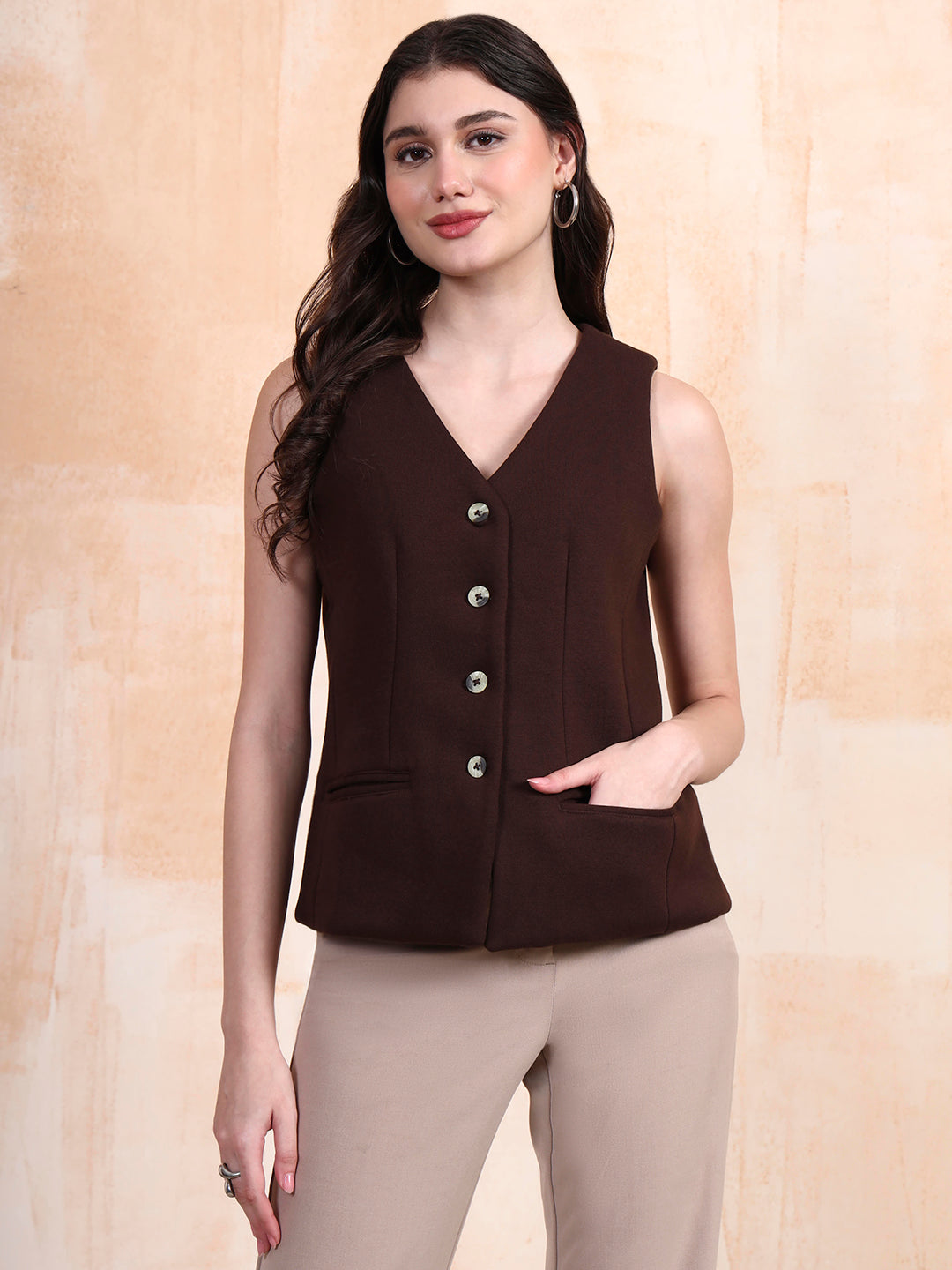 V-Neck Fleece Waistcoat