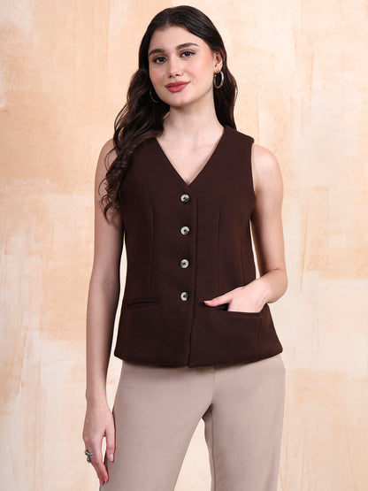 V-Neck Fleece Waistcoat