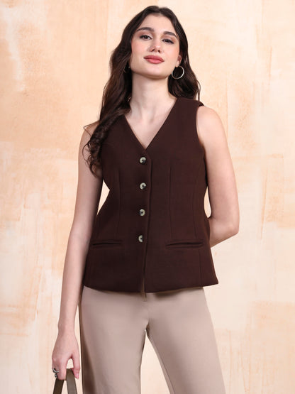 V-Neck Fleece Waistcoat