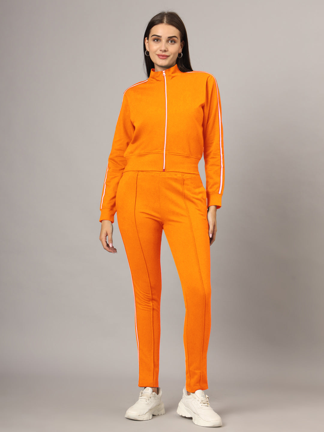 Cotton Mock Collar Mid Rise Tracksuits