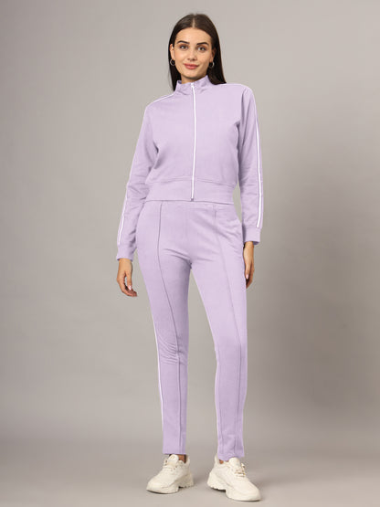 Cotton Mock Collar Mid Rise Tracksuits