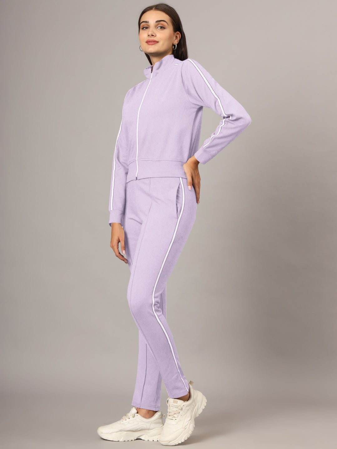 Cotton Mock Collar Mid Rise Tracksuits