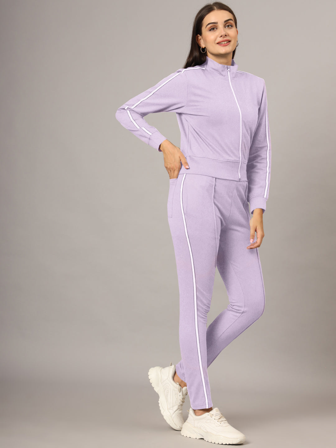 Cotton Mock Collar Mid Rise Tracksuits