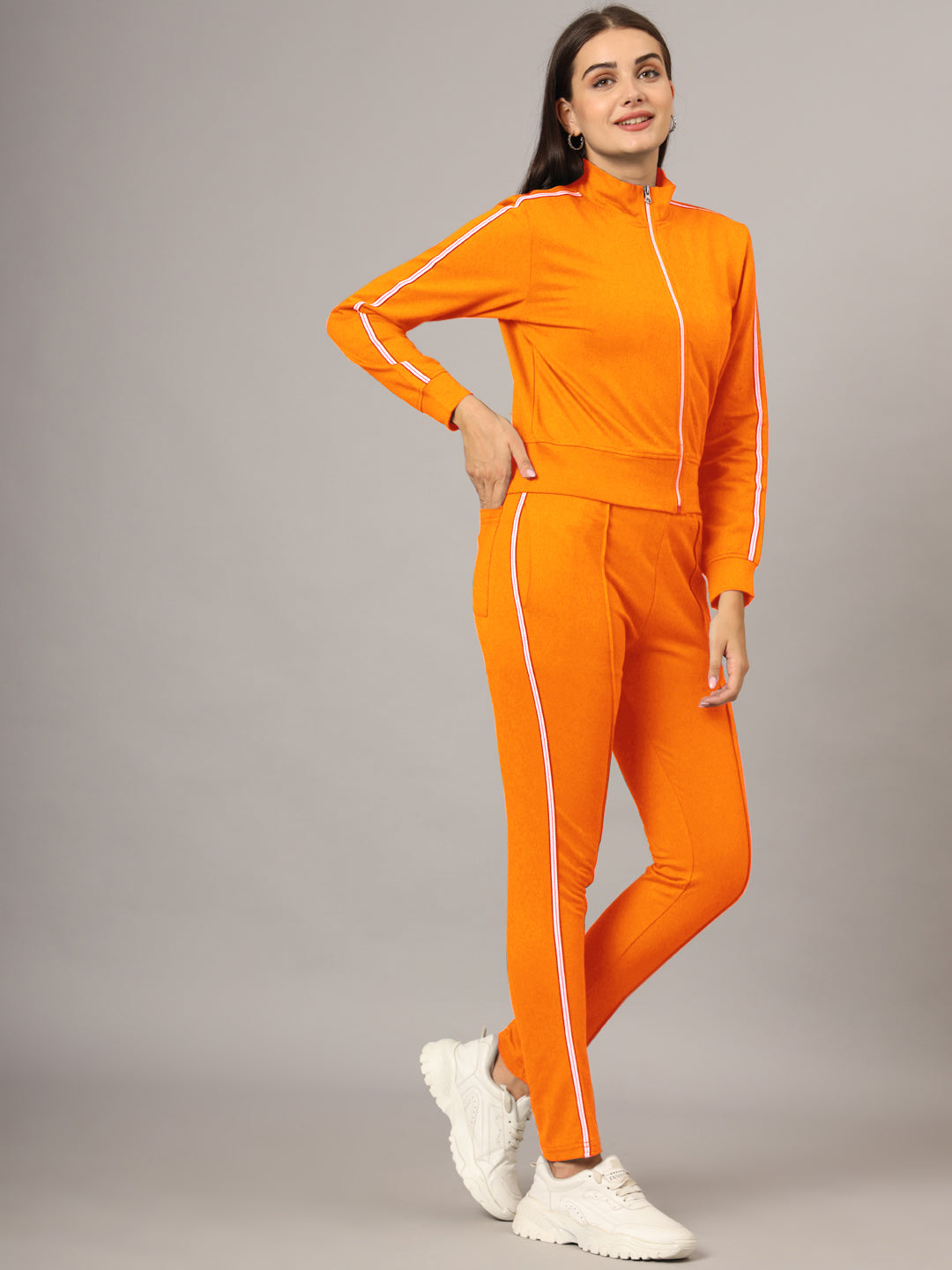 Cotton Mock Collar Mid Rise Tracksuits