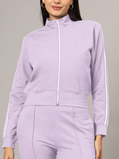 Cotton Mock Collar Mid Rise Tracksuits