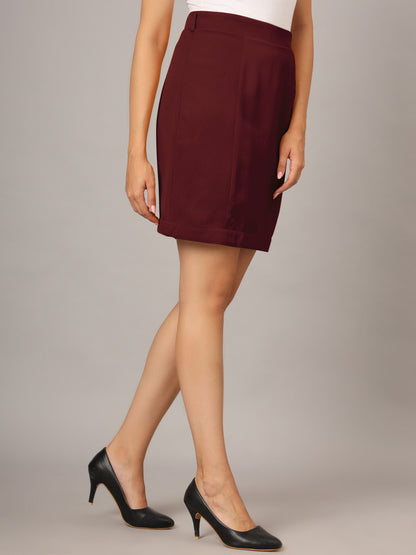 A-Line Above-Knee Length Skirt