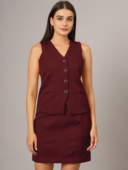 V-Neck Waistcoat With Skirt