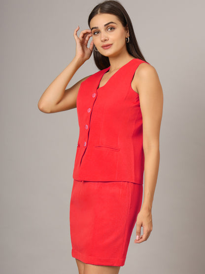 V-Neck Waistcoat With Skirt