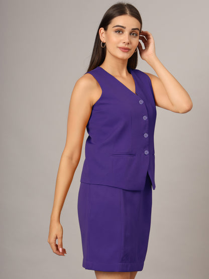V-Neck Waistcoat With Skirt