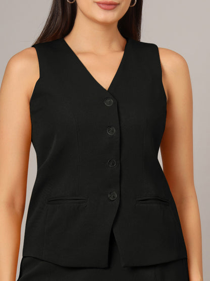 V-Neck Waistcoat With Skirt