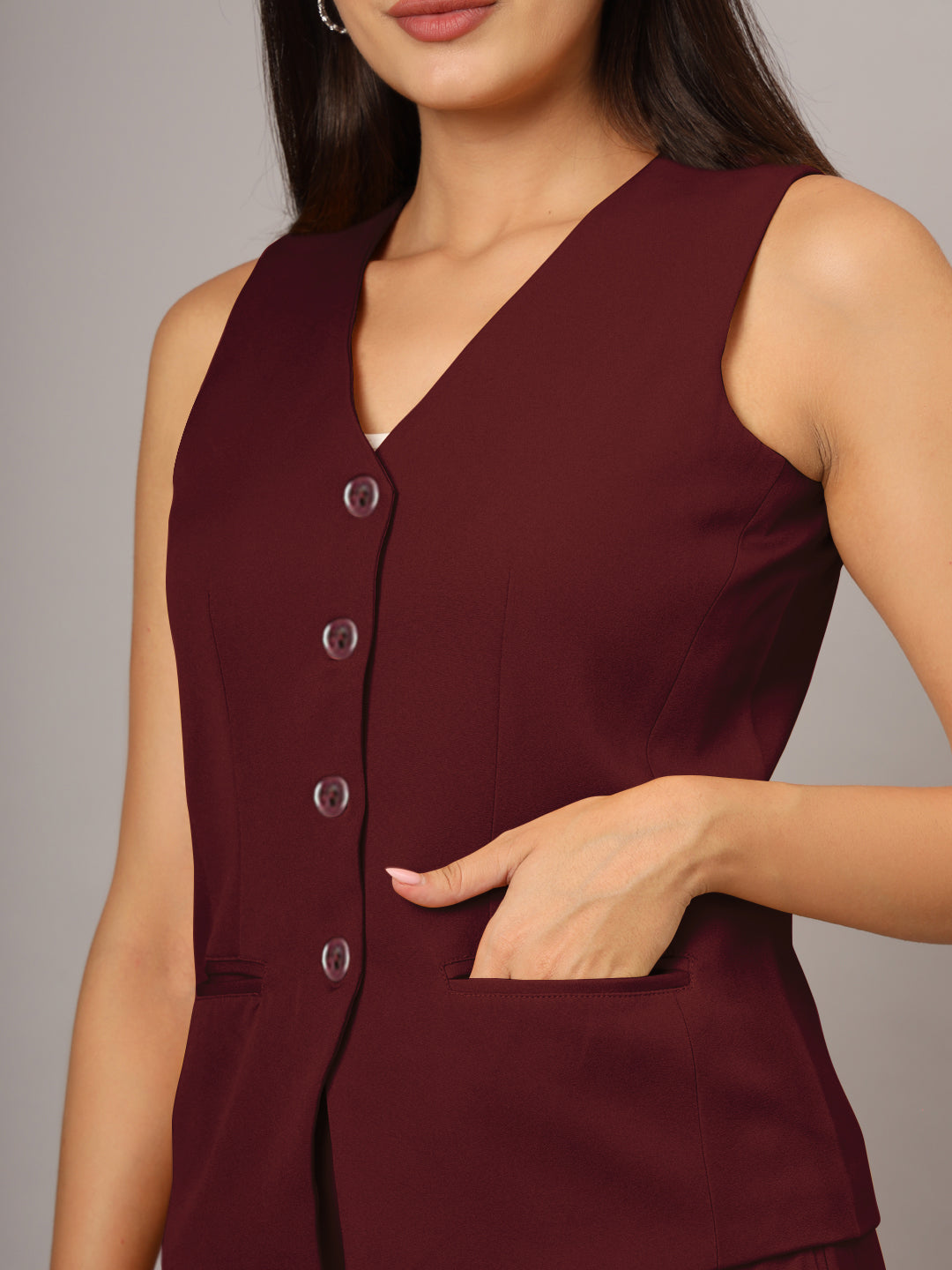 V-Neck Waistcoat With Skirt