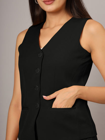 V-Neck Waistcoat With Skirt