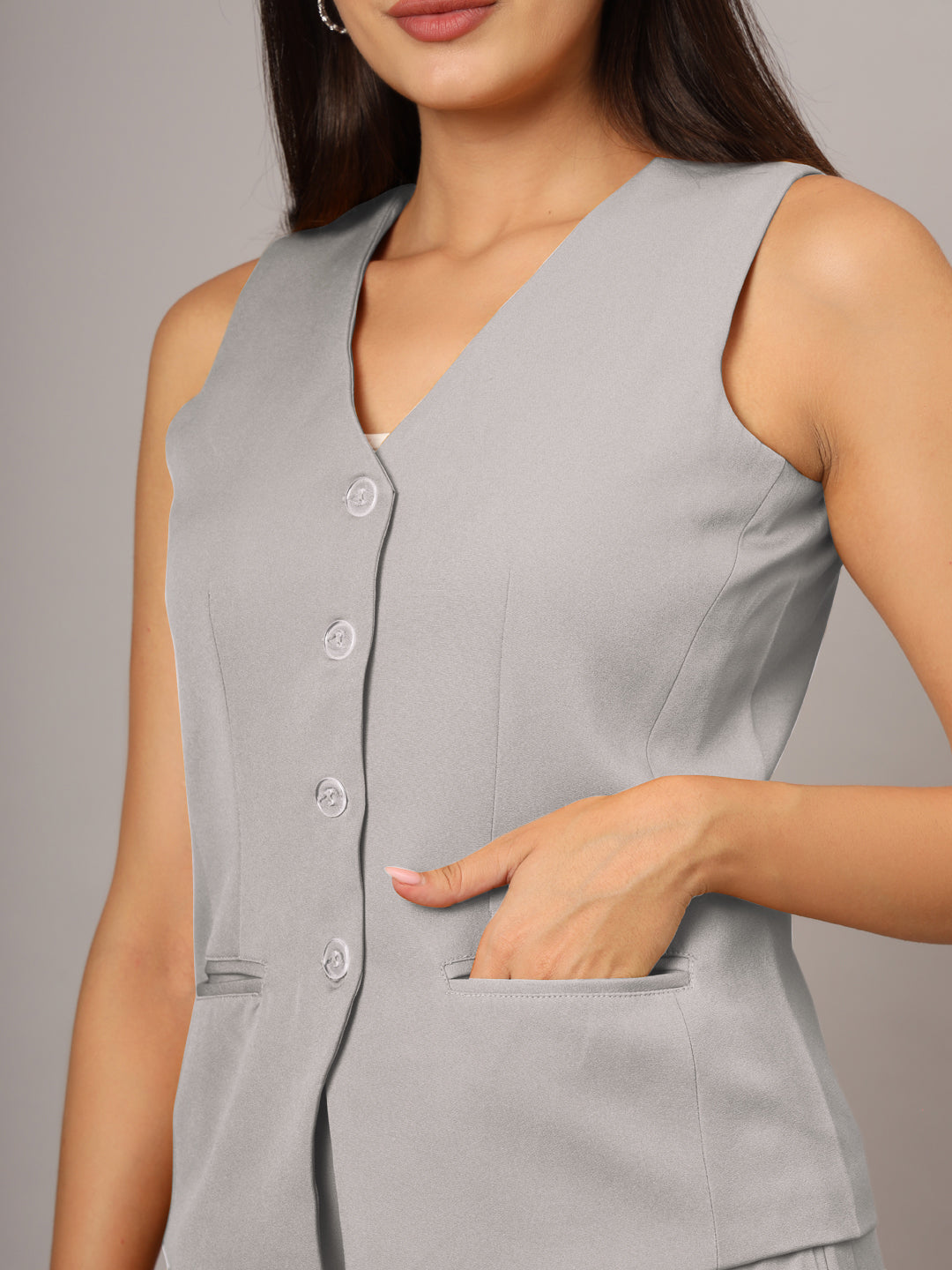V-Neck Waistcoat With Skirt