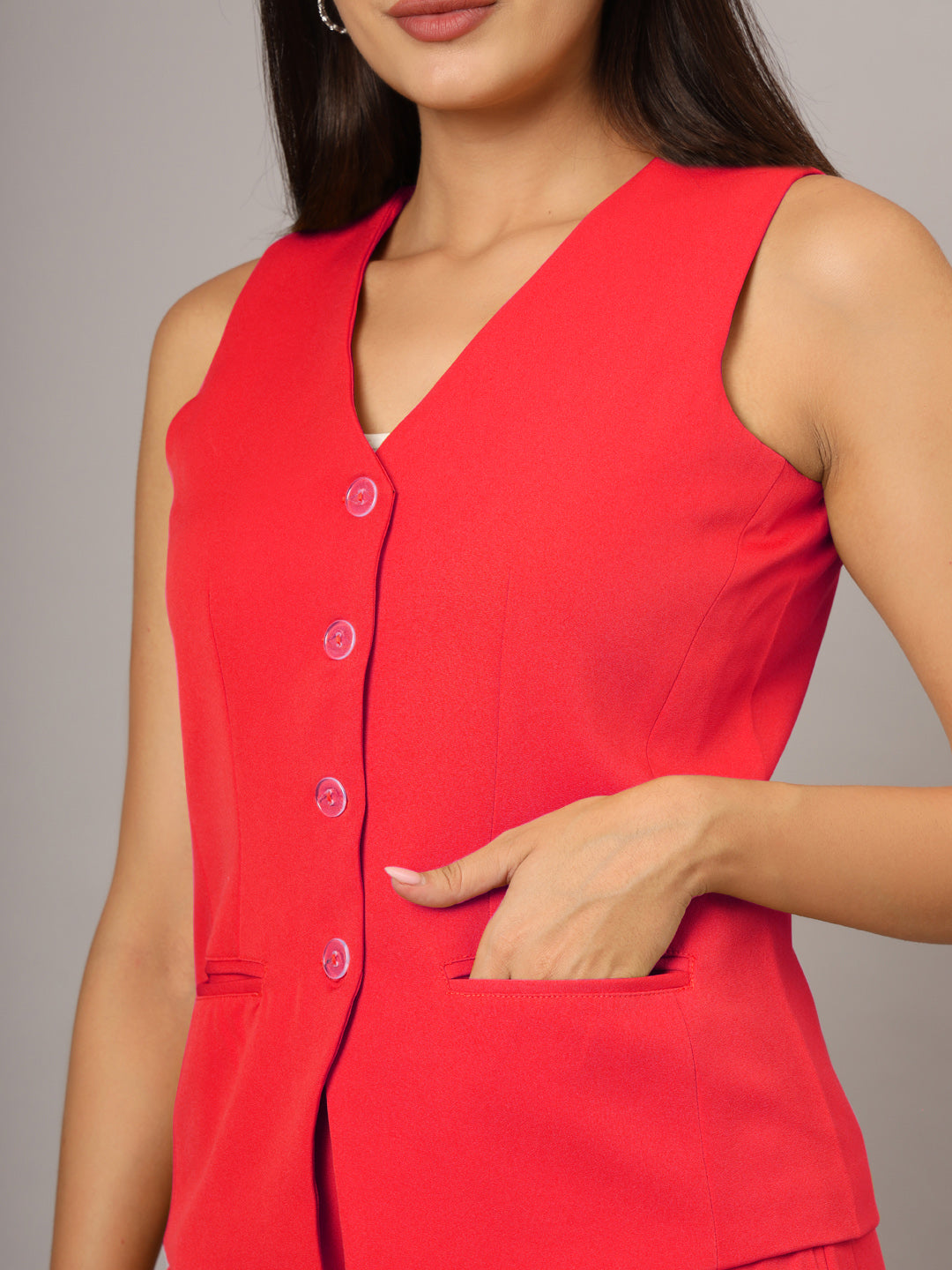 V-Neck Waistcoat With Skirt