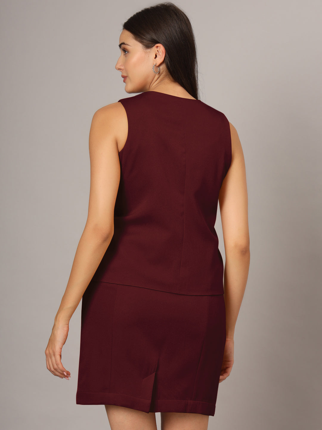 V-Neck Waistcoat With Skirt