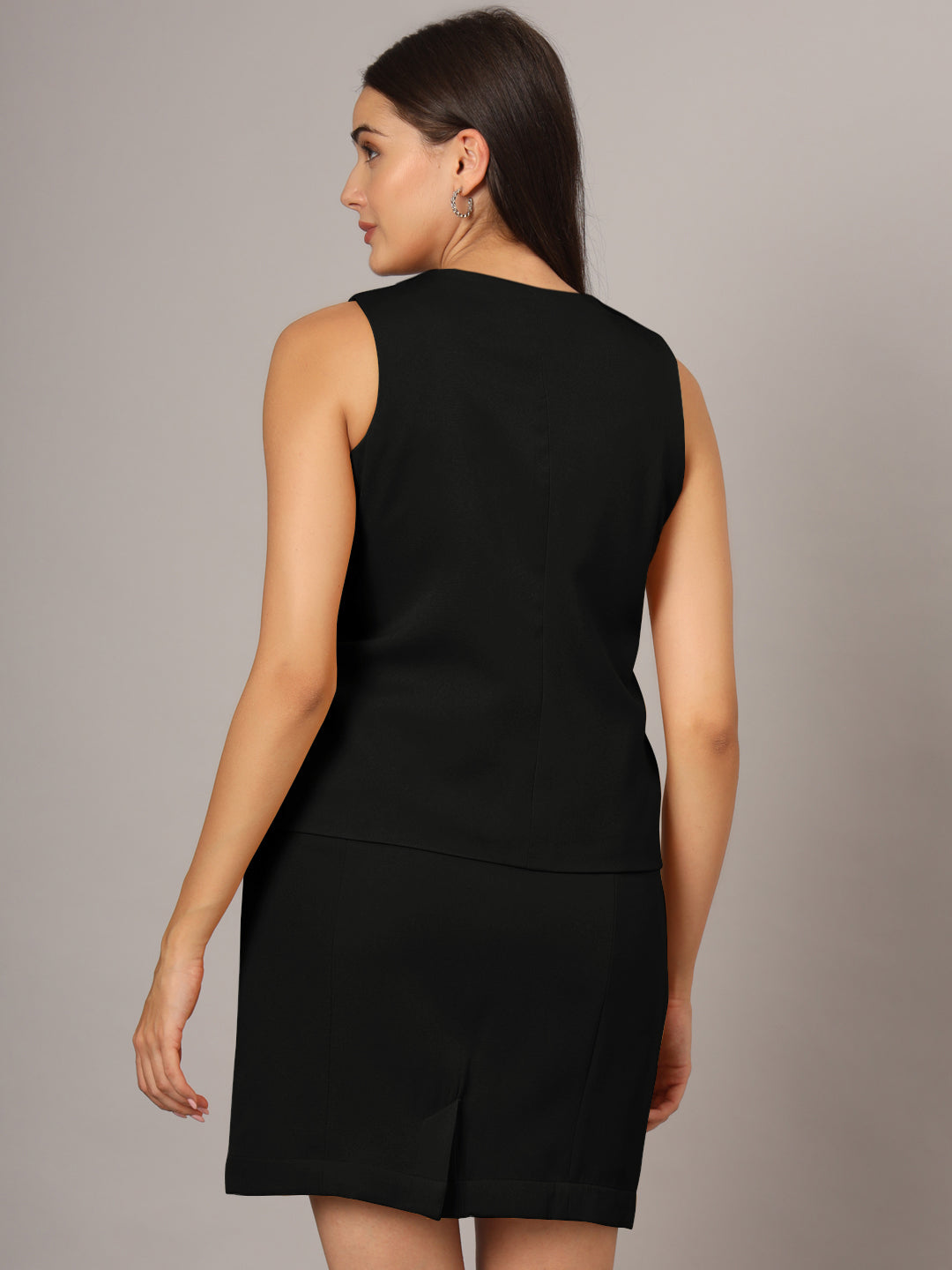 V-Neck Waistcoat With Skirt