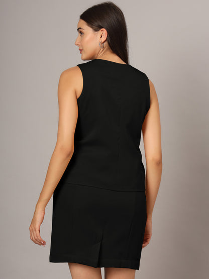 V-Neck Waistcoat With Skirt