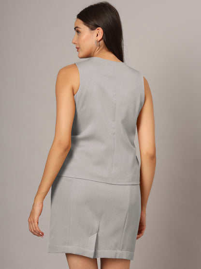 V-Neck Waistcoat With Skirt