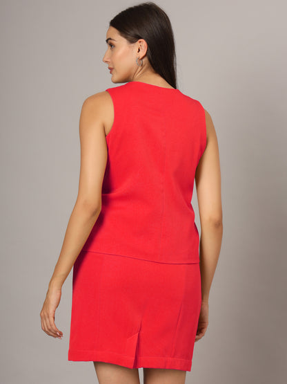 V-Neck Waistcoat With Skirt