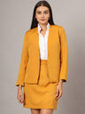 Open Front Long Sleeves Blazer With Skirts