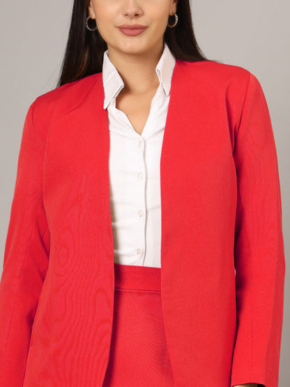 Open Front Long Sleeves Blazer With Skirts