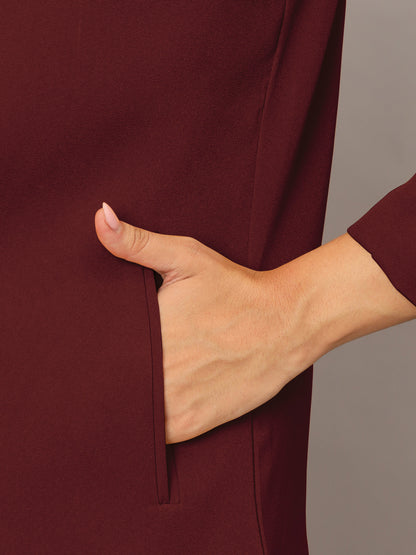 Open Front Long Sleeves Blazer With Skirts