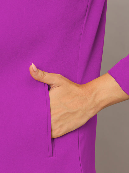 Open Front Long Sleeves Blazer With Skirts