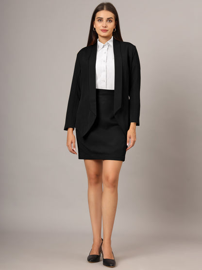 Shawl Collar Blazer With Skirts