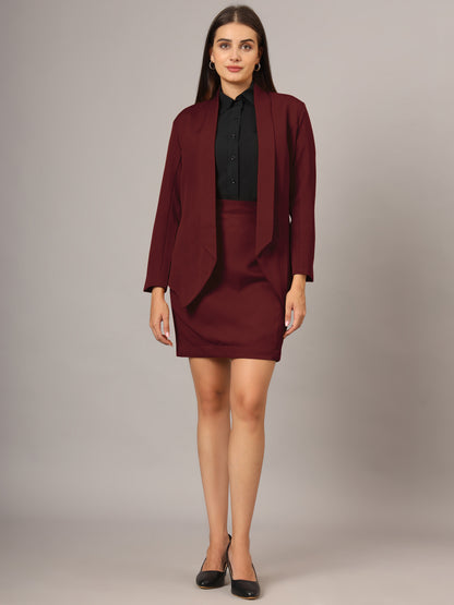 Shawl Collar Blazer With Skirts