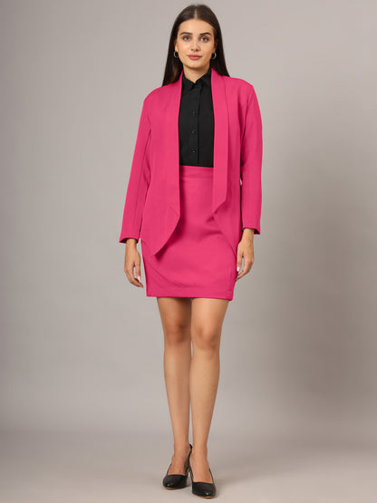 Shawl Collar Blazer With Skirts