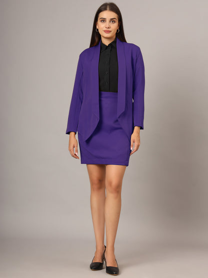 Shawl Collar Blazer With Skirts