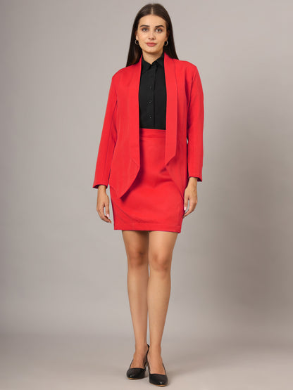 Shawl Collar Blazer With Skirts