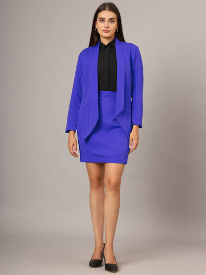 Shawl Collar Blazer With Skirts
