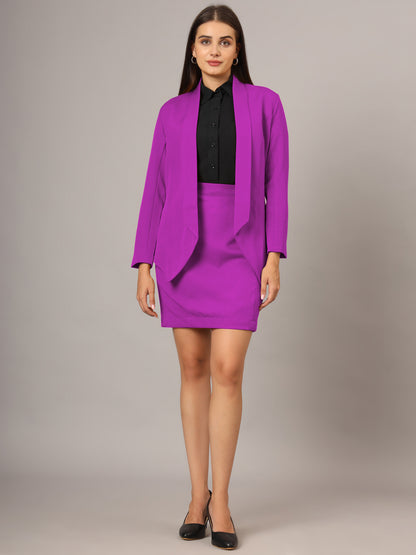 Shawl Collar Blazer With Skirts
