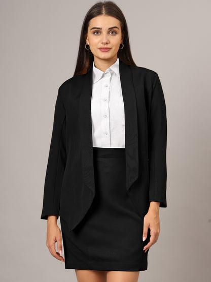 Shawl Collar Blazer With Skirts