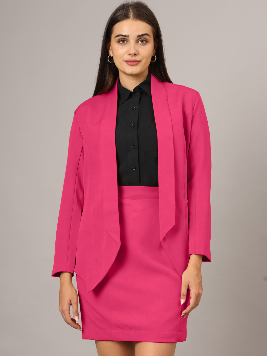 Shawl Collar Blazer With Skirts