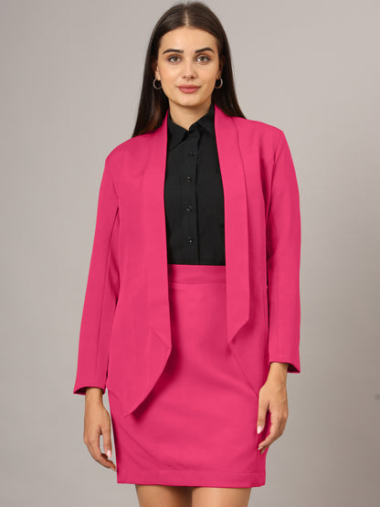 Shawl Collar Blazer With Skirts