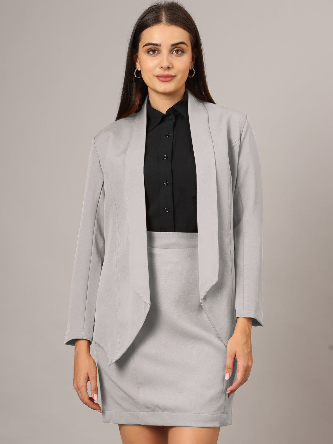 Shawl Collar Blazer With Skirts