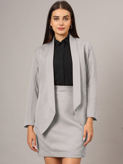 Shawl Collar Blazer With Skirts