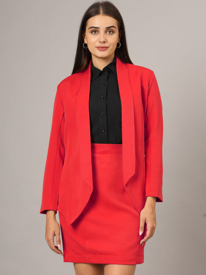 Shawl Collar Blazer With Skirts