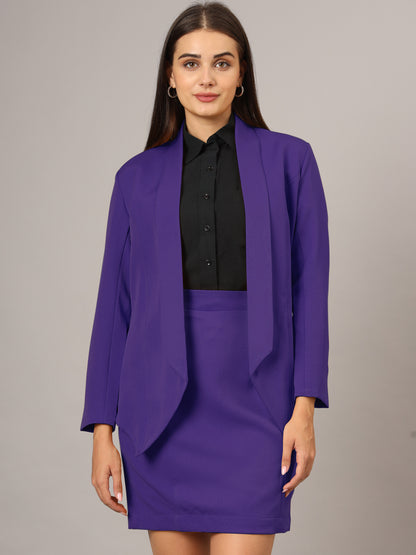 Shawl Collar Blazer With Skirts