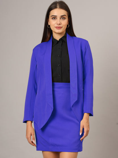 Shawl Collar Blazer With Skirts