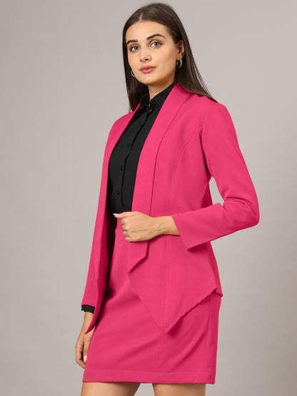 Shawl Collar Blazer With Skirts