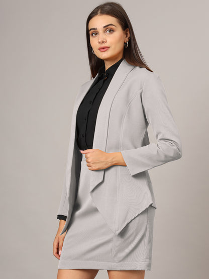 Shawl Collar Blazer With Skirts