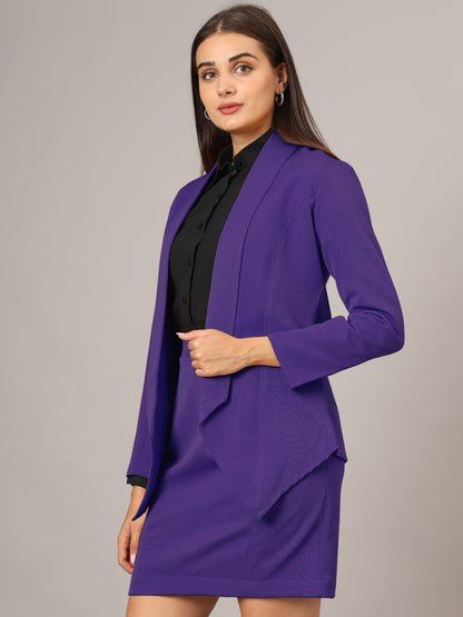 Shawl Collar Blazer With Skirts