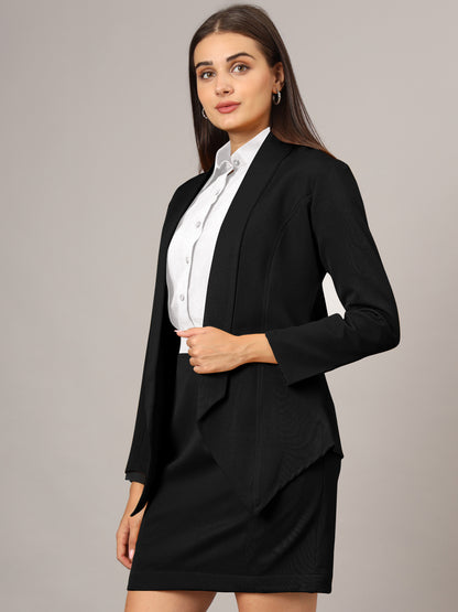 Shawl Collar Blazer With Skirts