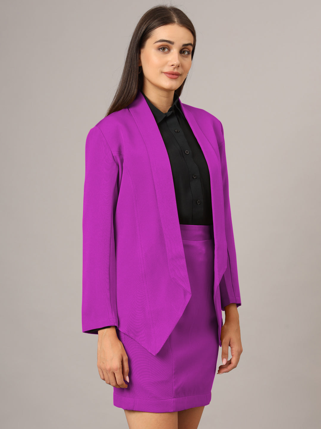 Shawl Collar Blazer With Skirts