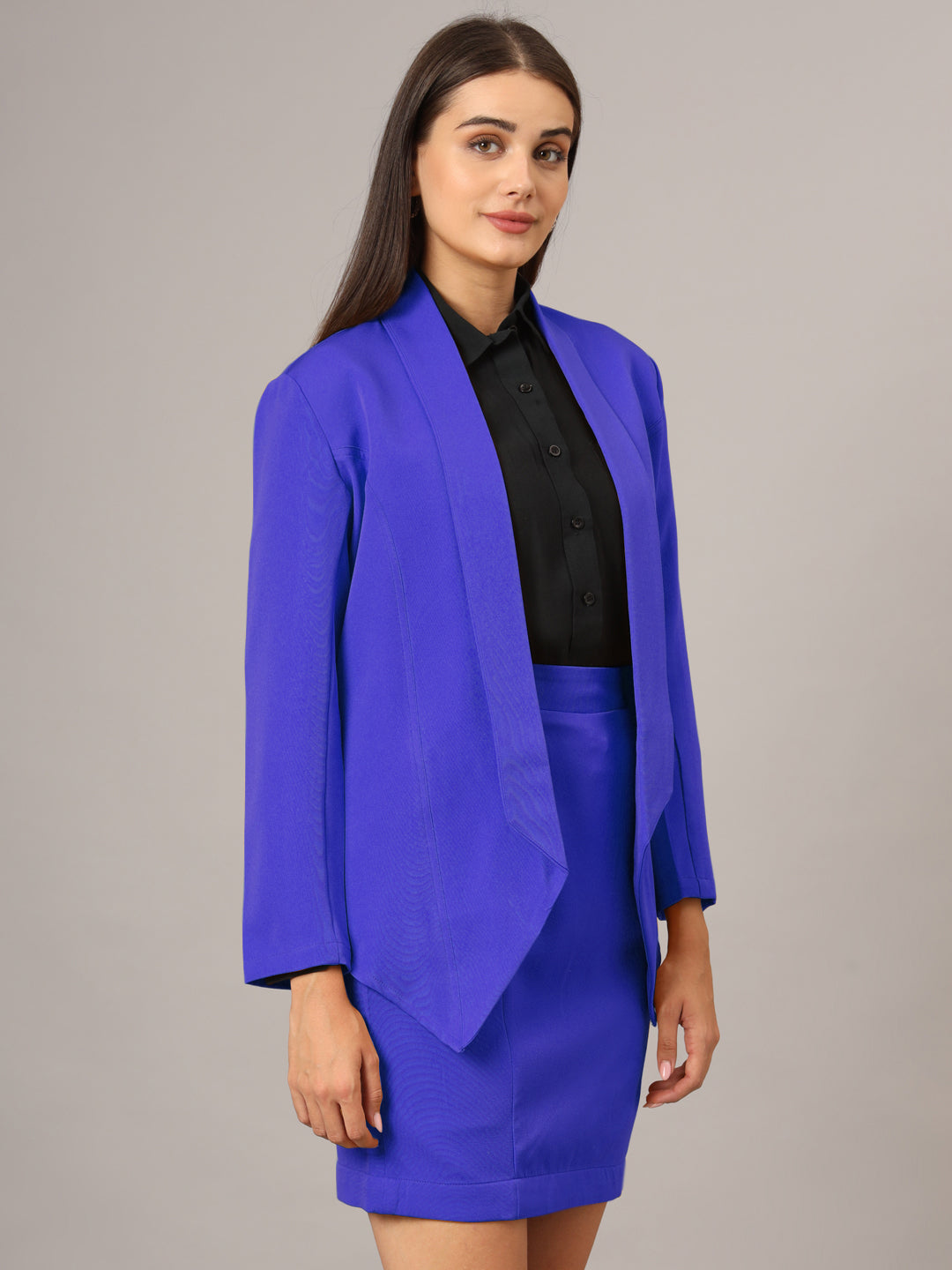Shawl Collar Blazer With Skirts