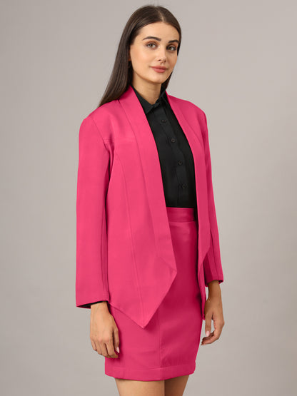 Shawl Collar Blazer With Skirts