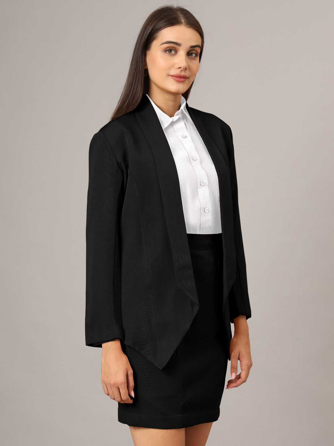 Shawl Collar Blazer With Skirts